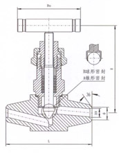J61焊接式針型閥結(jié)構(gòu)示意圖